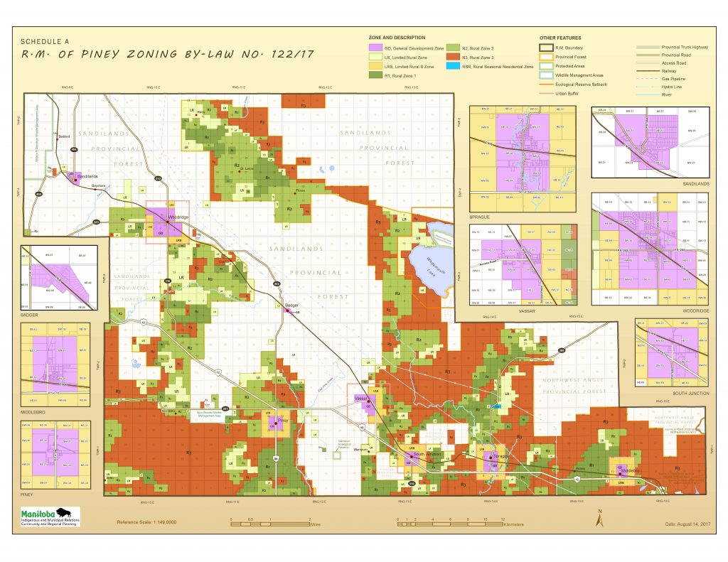 Rural Municipality Of Piney Draft Zoning By Law 122 2017 Map