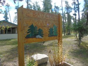 Sign at the entrance of the Badger Manitoba Community Park