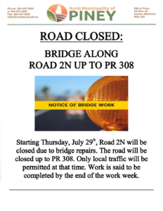 Road 2N Bridge Road Closure