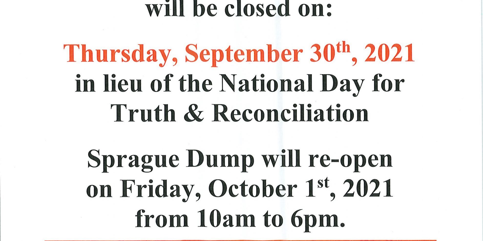 Truth and Reconciliation Sprague Dump Closure Rural Municipality