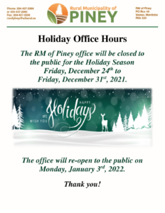 Holiday Office Hours 2021