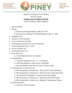 Agenda for Regular Meeting 2022-06-14