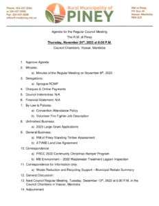 Agenda for Regular Meeting 2022-11-24