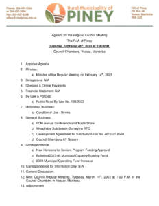 Agenda for Regular Meeting 2023-02-28