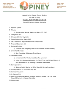 Agenda for Regular Meeting 2023-04-11