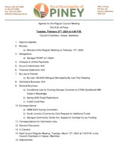 Agenda for Regular Meeting 2024-02-27