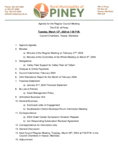 Agenda for Regular Meeting 2024-03-12