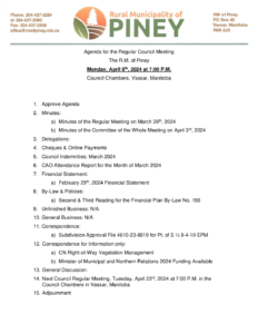 Agenda for Regular Meeting 2024-04-08
