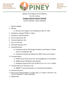 Agenda for Regular Meeting 2024-04-23