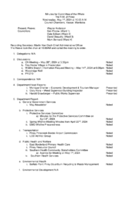 Minutes for Committee of the Whole 2024-05-01