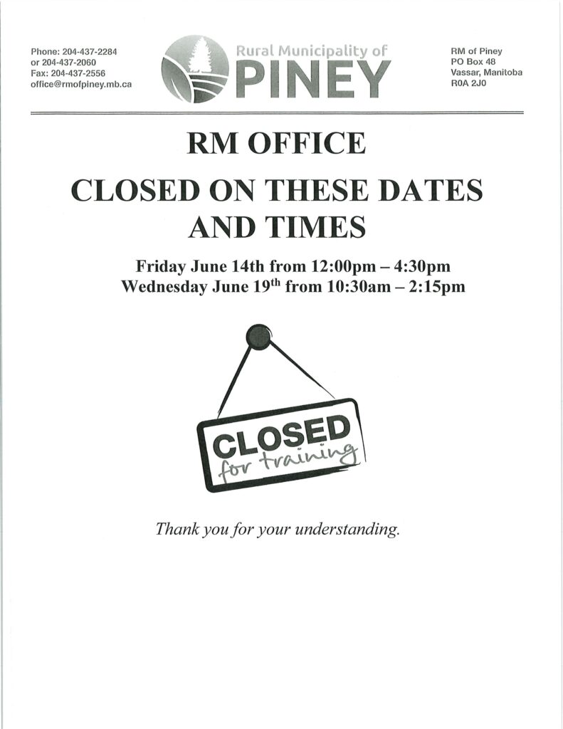 Office Closed June 14th & 19th