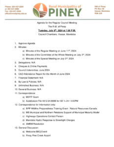 Agenda for Regular Meeting 2024-07-09