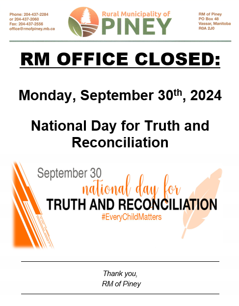 The RM Office will be closed on Monday, September 30th, 2024.