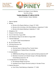 Agenda for Regular Meeting 2024-09-10