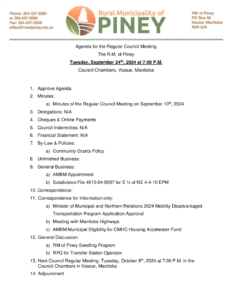 Agenda for Regular Meeting 2024-09-24