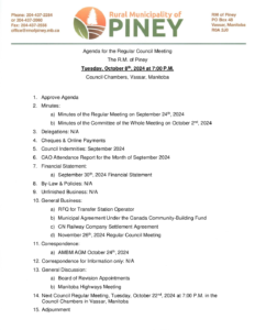 Agenda for Regular Meeting 2024-10-08