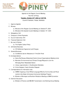 Agenda for Regular Meeting 2024-10-22