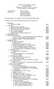 Minutes for Committee of the Whole 2024-10-02