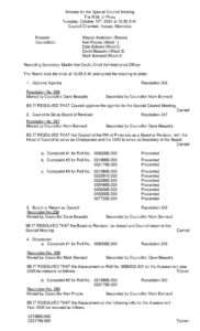 Minutes for Special Meeting of 2024-10-15