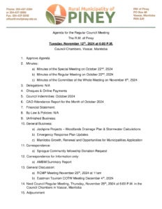 Agenda for Regular Meeting 2024-11-12