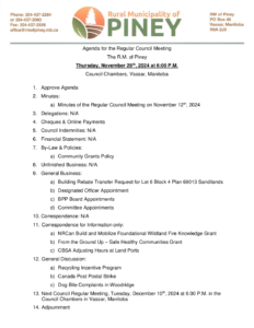 Agenda for Regular Meeting 2024-11-28