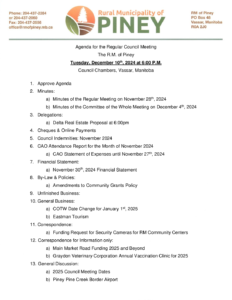 Agenda for Regular Meeting 2024-12-10