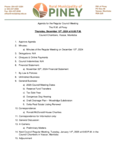 Agenda for Regular Meeting 2024-12-19