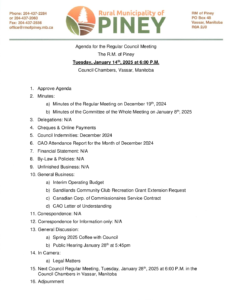 Agenda for Regular Meeting 2025-01-14