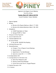 Agenda for Regular Meeting 2025-03-25