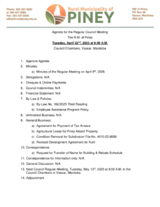 Agenda for Regular Meeting 2025-04-22