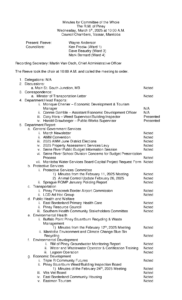 Minutes for Committee of the Whole 2025-03-05