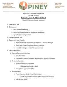 Agenda for Committee of the Whole 2025-06-04