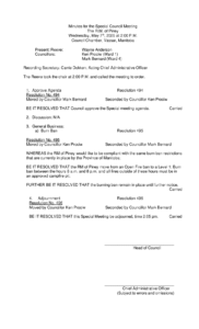 Minutes for Special Meeting of 2025-05-07