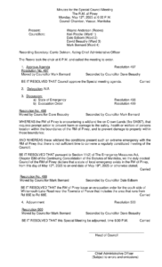 Minutes for Special Meeting of 2025-05-12