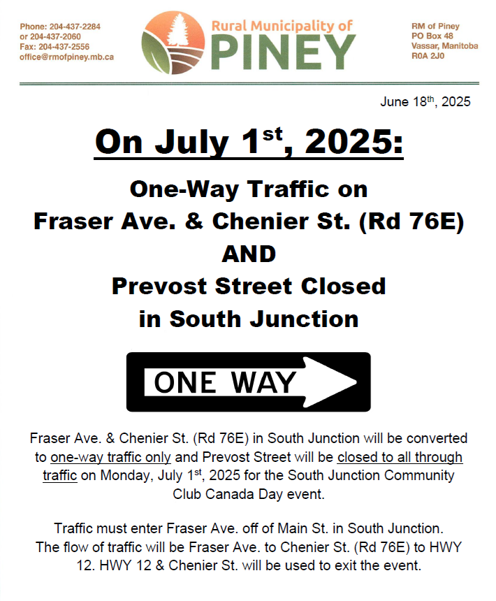 One-Way Traffic on Fraser Ave. & Chenier St. and Prevost Street closed in South Junction on July 1st.