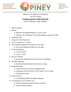 Agenda for Regular Meeting 2025-08-12