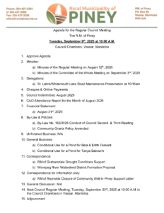 Agenda for Regular Meeting 2025-09-09