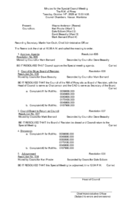 Minutes for Special Meeting 2025-10-14