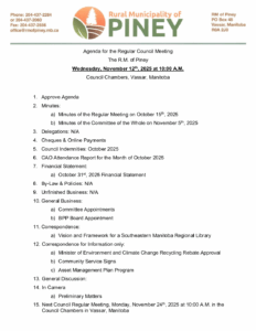 Agenda for Regular Meeting 2025-11-06