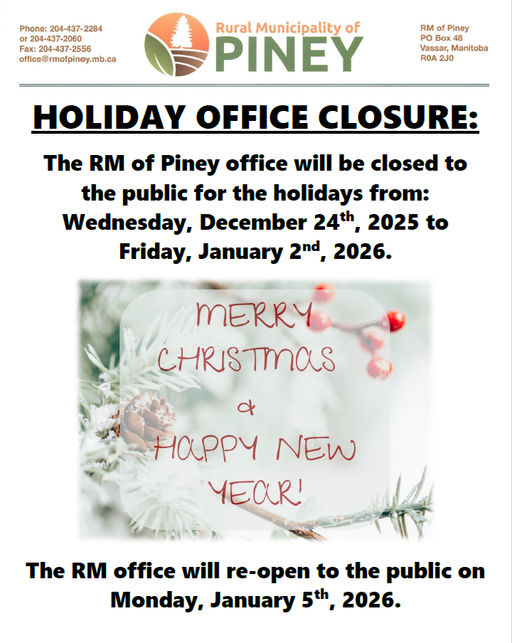 The RM office will be closed for the holidays from December 24th until January 2nd.