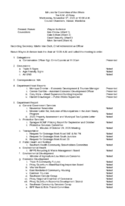 Minutes for Committee of the Whole 2025-11-05