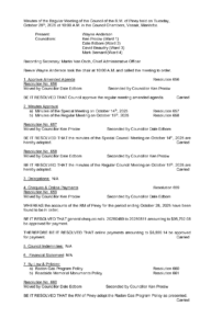 Minutes of the Regular Meeting October 28, 2025