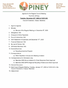 Agenda for Regular Meeting 2025-12-23