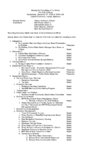 Minutes for Committee of the Whole 2025-12-03