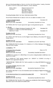 Minutes of the Regular Meeting 2025-12-09