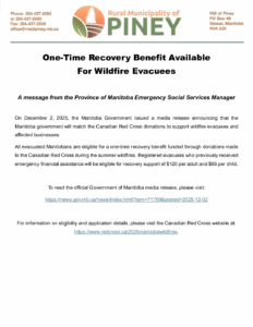 Wildfire Evacuees Recovery Benefit Available