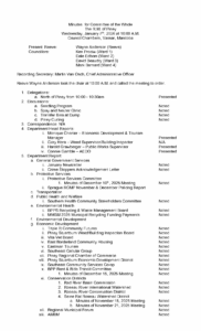 Minutes for Committee of the Whole 2026-01-07