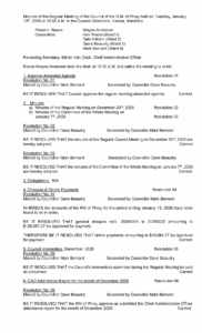 Minutes of the Regular Meeting 2026-01-13