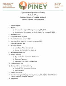 Agenda for Regular Meeting 2026-02-10