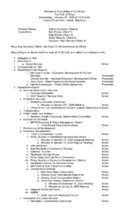 Minutes for Committee of the Whole 2026-02-05